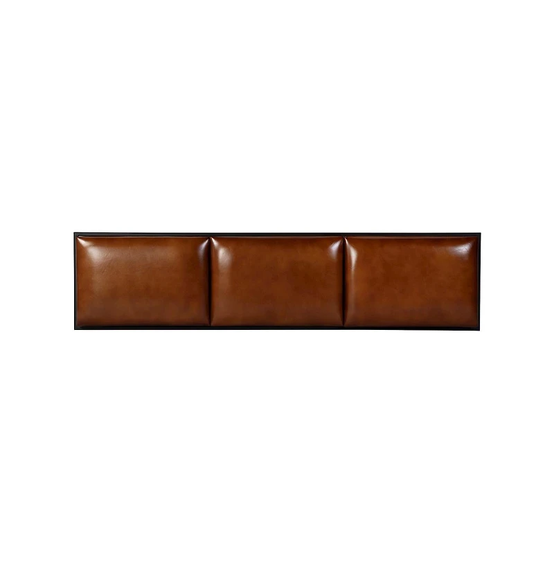 Butler Specialty Kane 62 in. W Leather and Iron Accent Bench