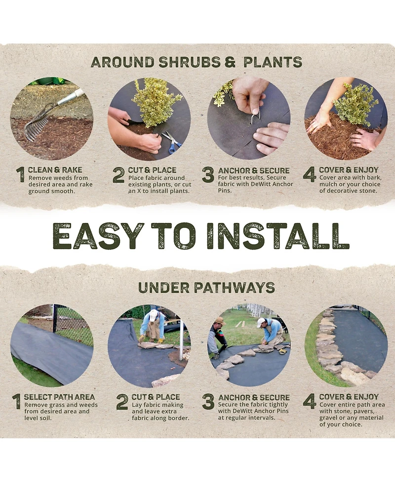 DeWitt P3 Pro 5 5oz 3' x 250' Commercial Landscape Weed Barrier Ground Fabric