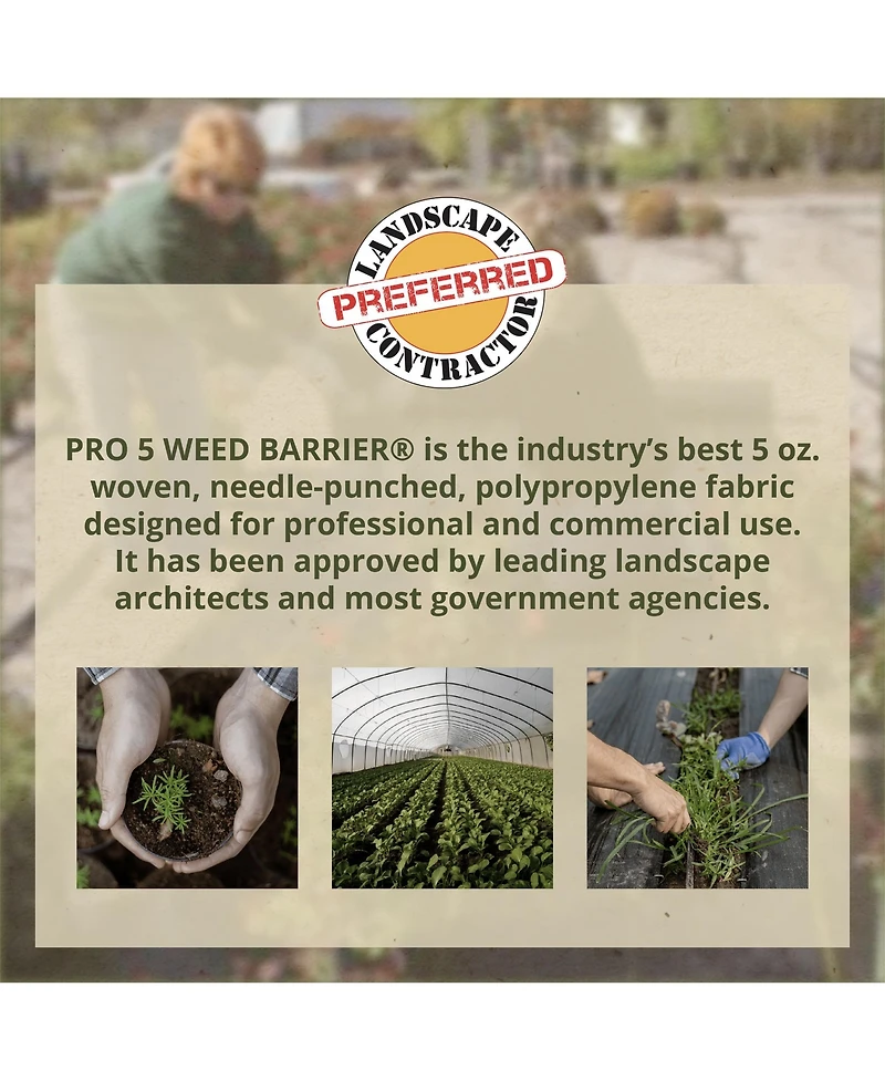 DeWitt P4 Pro 5 5oz 4' x 250' Commercial Landscape Weed Barrier Ground Fabric