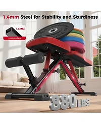 Fed Fitness Adjustable Weight Bench, Full Body Workout Bench for Home Gym Strength Training, Incline Flat Decline for Sit Up Bench Press