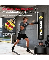 Fed Fitness 70'' Freestanding Punching Bag with Gloves, Heavy Boxing Bag with 4-Spring Shock Absorption System, Suction Cup Base for Home Gym