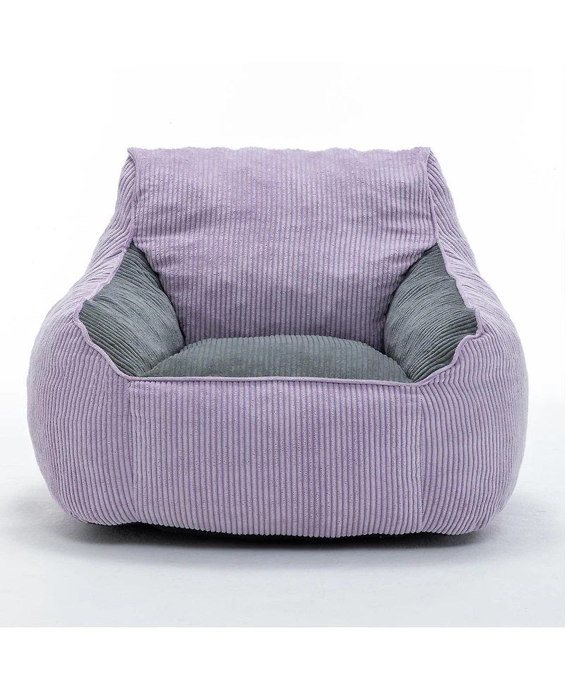 Streamdale Furniture Giant Corduroy Bean Bag Chair with Armrests - Large Adult Sofa