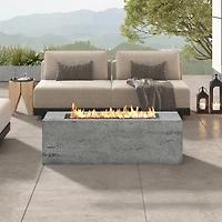 Streamdale Furniture 41.9inch 2-in-1 Rectangular Propane Fire Pit and Tank Cover Table Set