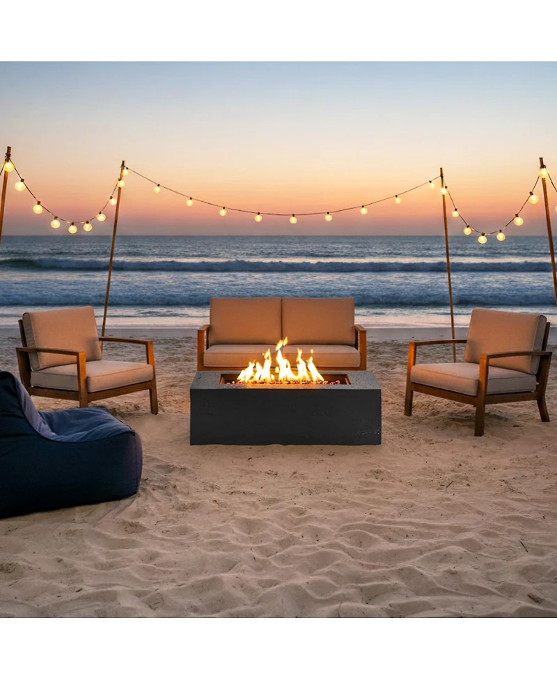 Streamdale Furniture 41.9 inch Propane Fire Pit Set with Tank Cover Table and Accessories