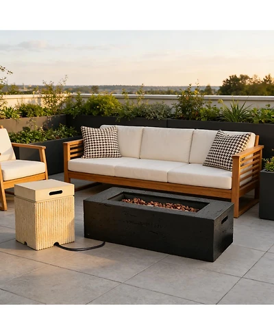 Streamdale Furniture 41.9 inch Propane Fire Pit Set with Tank Cover Table and Accessories