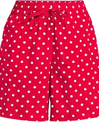 Lands' End Women's Poplin High Rise Pull On 7" Shorts