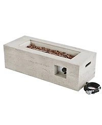 Streamdale Furniture 41.9 inch 2-in-1 Rectangular Propane Fire Pit and Tank Cover Table Set