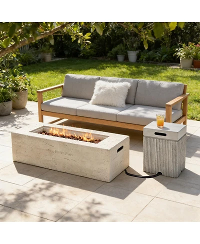 Streamdale Furniture 41.9 inch Propane Fire Pit Set with Tank Cover Table and Accessories