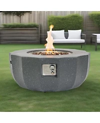 Streamdale Furniture 36" Round Concrete Propane Fire Pit Table, 50,000 Btu