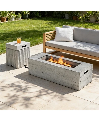 Streamdale Furniture 41.9 inch Propane Fire Pit Set with Tank Cover Table and Accessories