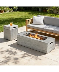 Streamdale Furniture 41.9 inch Propane Fire Pit Set with Tank Cover Table and Accessories