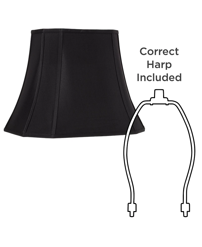 Springcrest Set of 2 Oblong Lamp Shades Medium 10" Wide x 7" Deep at Top 16" Wide x 12" Deep at Bottom 12.5" High Spider Harp Finial