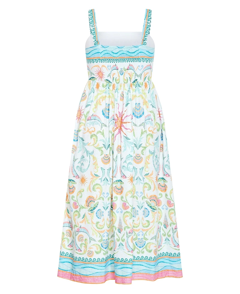 City Chic Women's Calissa Seascape Print Maxi Dress