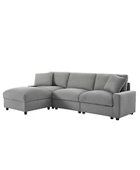 Streamdale Furniture 103.54" L-Shaped Modular Sectional Sofa with 4 Storage Ottomans