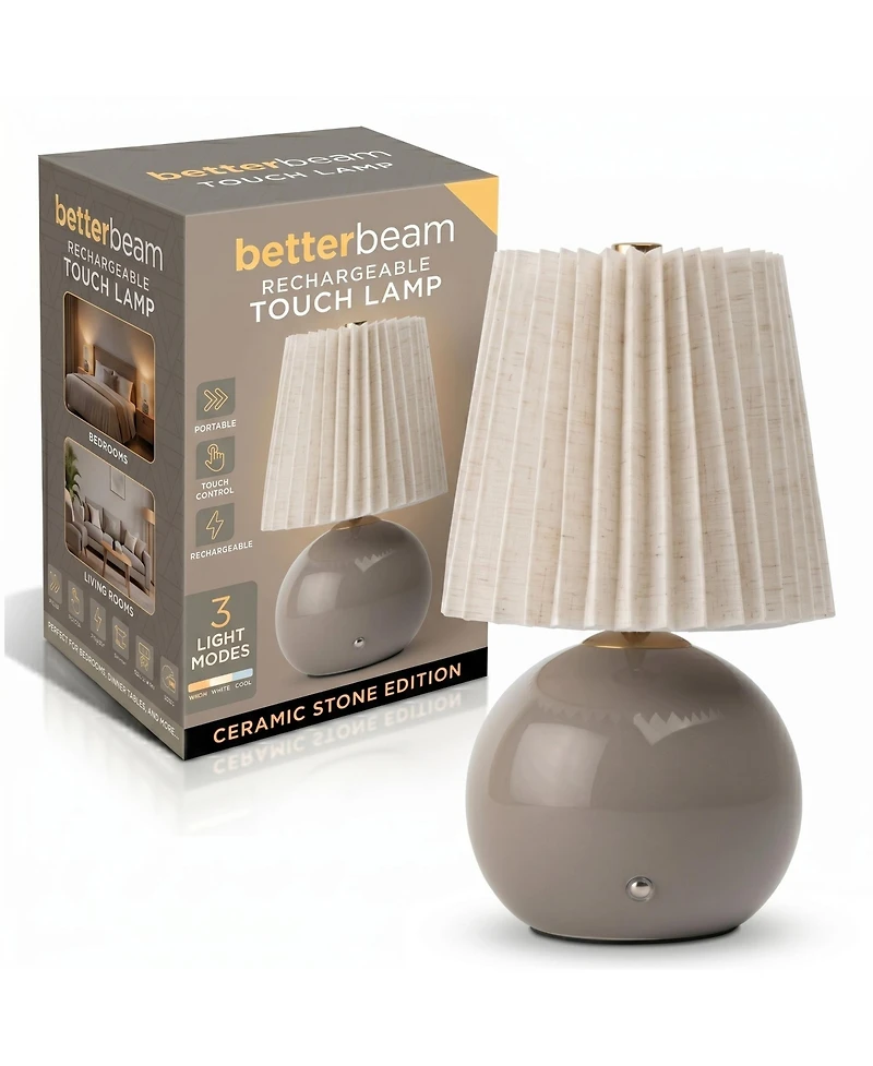 Bell + Howell BetterBeam Collection Cordless Rechargeable Touch 3 Mode Dimmable Led Usb-c Bedside Table Lamp