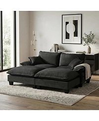 Streamdale Furniture Modular Sectional Cloud Couch with 2 Ottomans and 2 Pillows