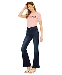 KanCan Women's Vida High Rise Flare Jeans