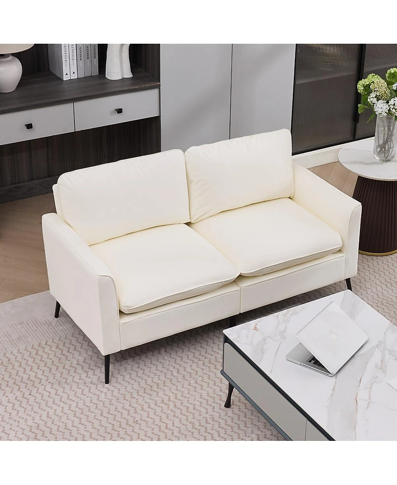 Streamdale Furniture Nordic Retro Leather Cat Paw Loveseat