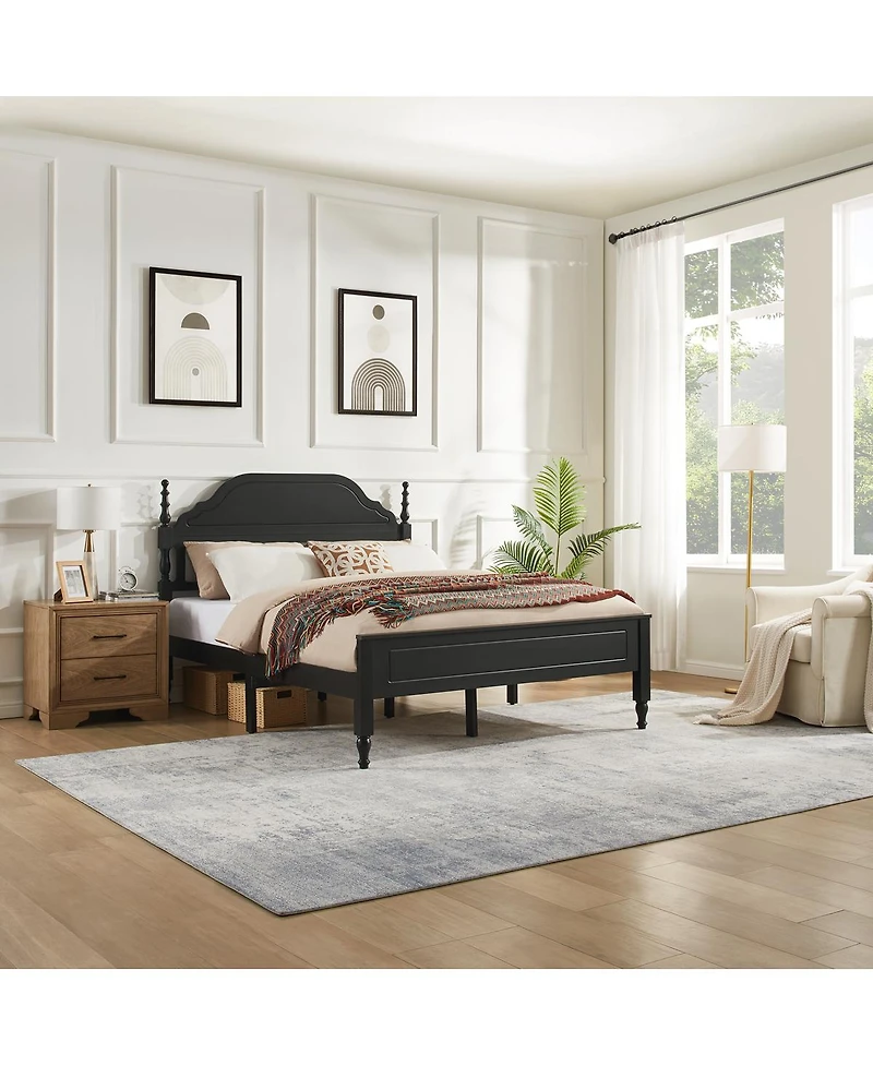 Streamdale Furniture Elegant Bedroom Centerpiece Bed with Padded Headboard Insert (No Mattress)