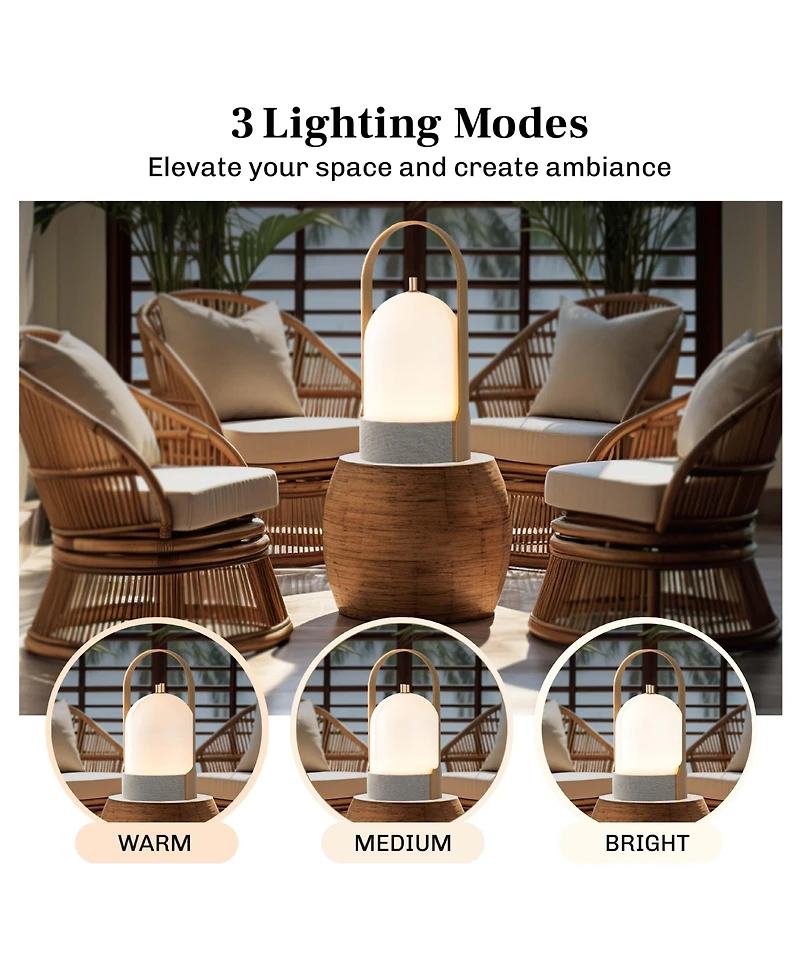Bell + Howell Echo Dome Rechargeable Bluetooth Led Portable Lantern Speaker Touch Control Table Lamp