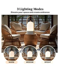 Bell + Howell Echo Dome Rechargeable Bluetooth Led Portable Lantern Speaker Touch Control Table Lamp