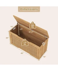 Costway Kids Storage Bench, 40" Toy Box with Flip Top, 2 Metal Hinges and Side Handles