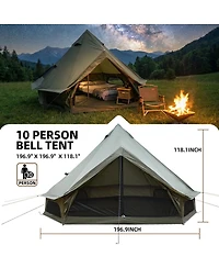 Streamdale Furniture 16.4Feet 4-Season Waterproof Bell Tent with Stove Jack for 10 People