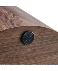 Streamdale Furniture Simple Deep Walnut Cylindrical Coffee Table, 23.6" x 11.8