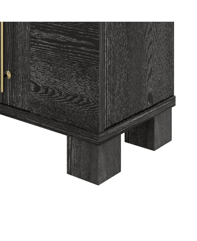 Streamdale Furniture Sideboard Buffet Cabinet with Adjustable Shelves and Gold Handles