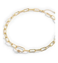 Mint & Lily Link Chain Necklace with Pave Carabiner Clasp