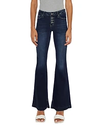 KanCan Women's Lurice Mid Rise Flare Jeans