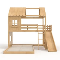 Streamdale Furniture Full House Bunk Bed with Storage, Wardrobe, and Slide