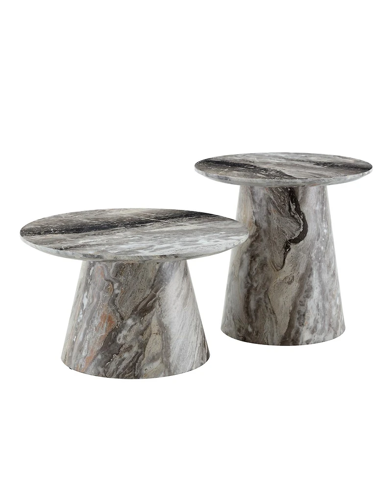 Streamdale Furniture Mid-Century Modern Nested Round Coffee and Side Table Set
