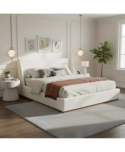 Streamdale Furniture Luxury upholstered bed with wings