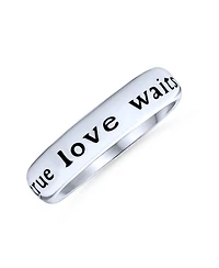 Bling Jewelry Purity Promise Ring Band True Love Waits Mantra Words .925 Sterling Silver