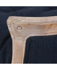 Streamdale Furniture Tufted Diamond-Stitch Fabric Pet Bed with Birch Wood Frame