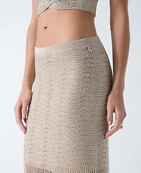 Guess Women's Olivia Shell Pointelle Sequin Skirt