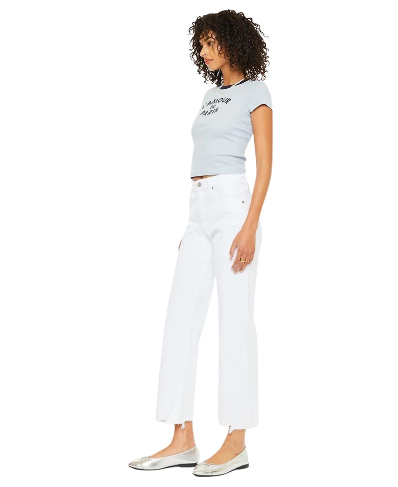 KanCan Women's High Rise Slim Wide Jeans