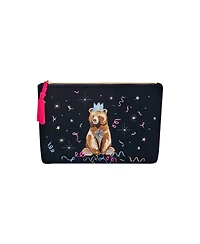 Fable England Women's Party Bear Embroidered Pouch