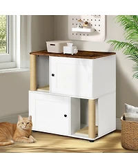 Streamdale Furniture Double Cat Litter Box Enclosure with Shelves
