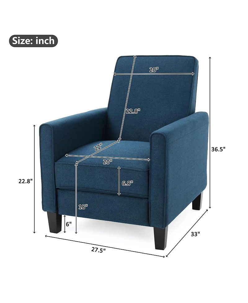 Streamdale Furniture Fabric Push Back Chair for Elegant Home Decor