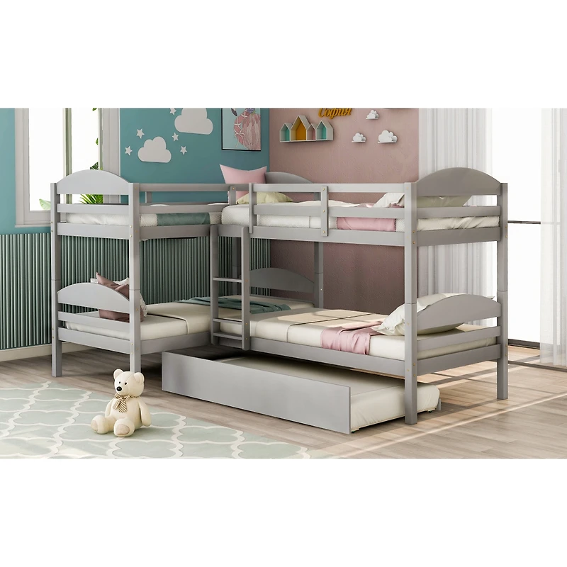 Streamdale Furniture L-Shaped Bunk bed with Trundle
