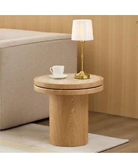 Streamdale Furniture 19.49" Round Sintered Stone Side Table for Living Room and Bedroom