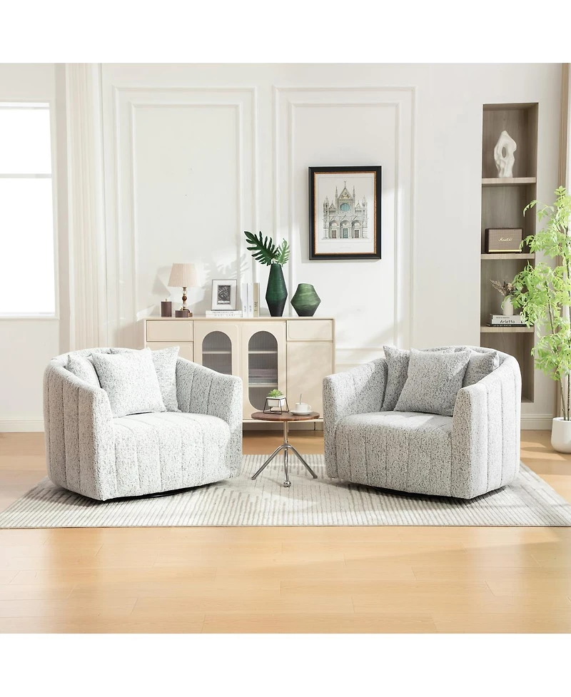 Streamdale Furniture Oversized degree(s) Swivel Barrel Chair with Pillows