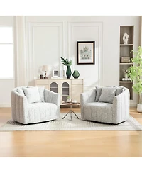 Streamdale Furniture Oversized degree(s) Swivel Barrel Chair with Pillows