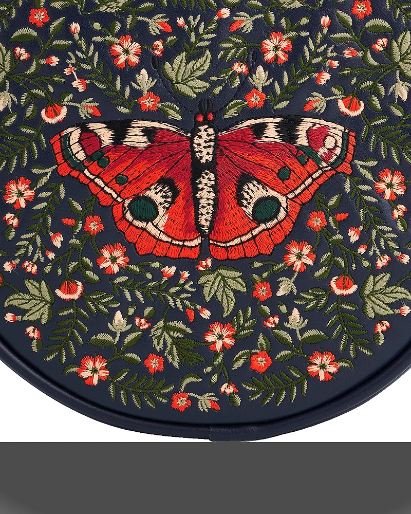 Fable England Women's Butterfly Embroidered Circle Bag