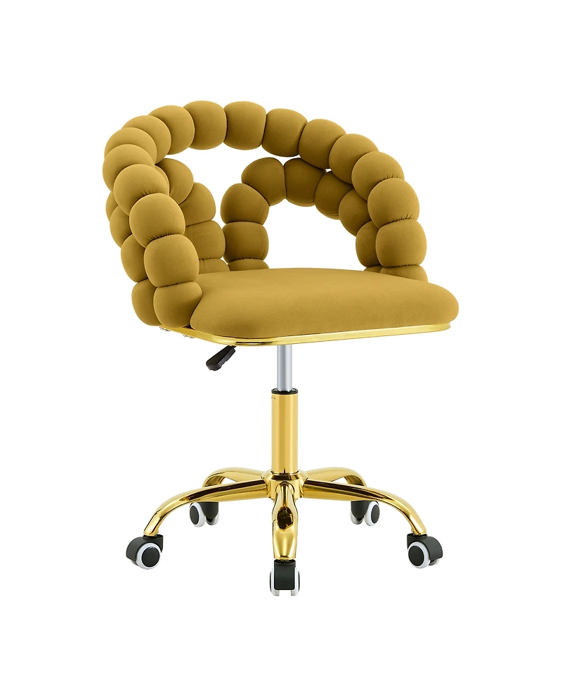 Streamdale Furniture Modern Velvet Swivel Desk Chair with Bubble Back
