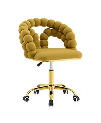 Streamdale Furniture Modern Velvet Swivel Desk Chair with Bubble Back