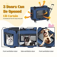 Streamdale Furniture 2-in-1 Collapsible Rolling Dog Crate for Medium-Large Dogs, 28