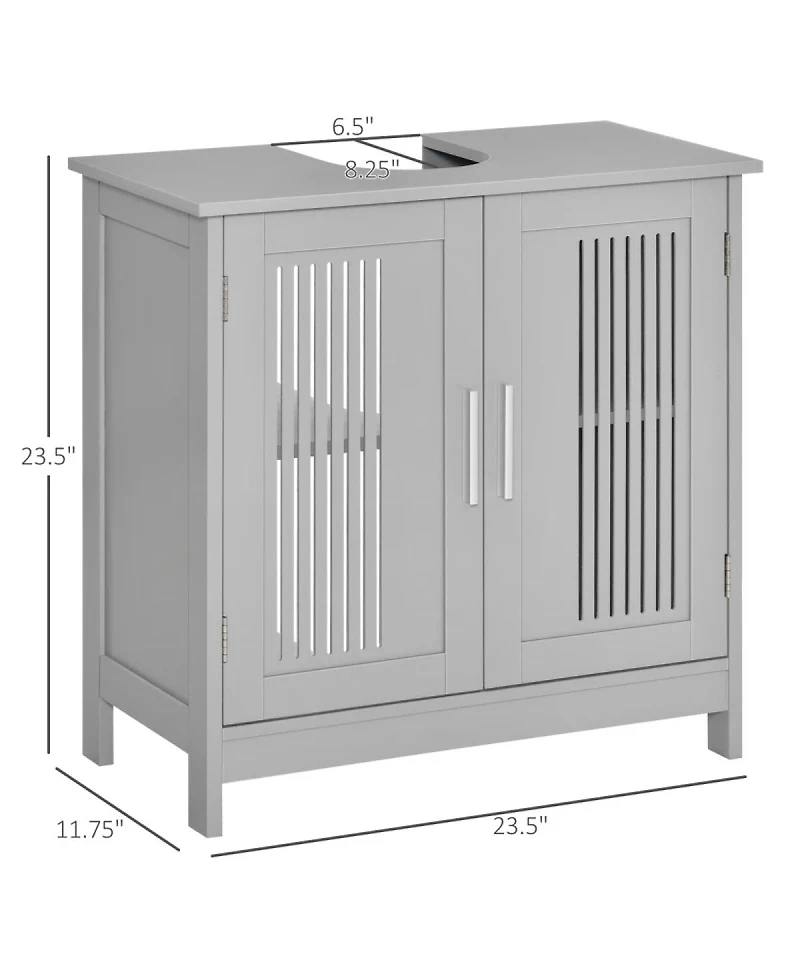 Sillysis 23.5 Inch Bathroom Sink Cabinet with Adjustable Shelf, Water-Resistant Under Storage for Small Spaces